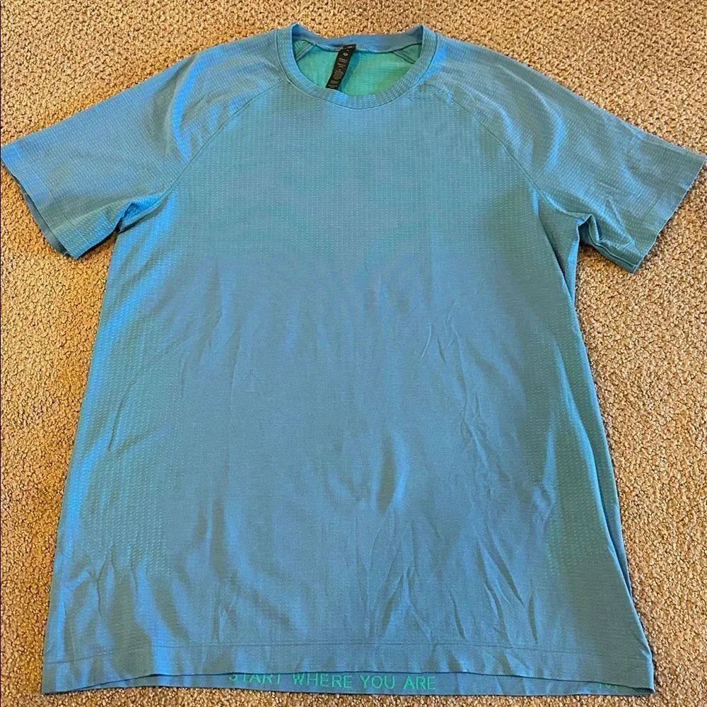 Lululemon Men’s Metal Vent Tech Short-Sleeve Shirt 2.0 Teal Blue/Green Size M